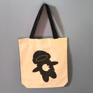NWOT Not from Mars cream & black heavy duty canvas tote bag, book bag, carry all